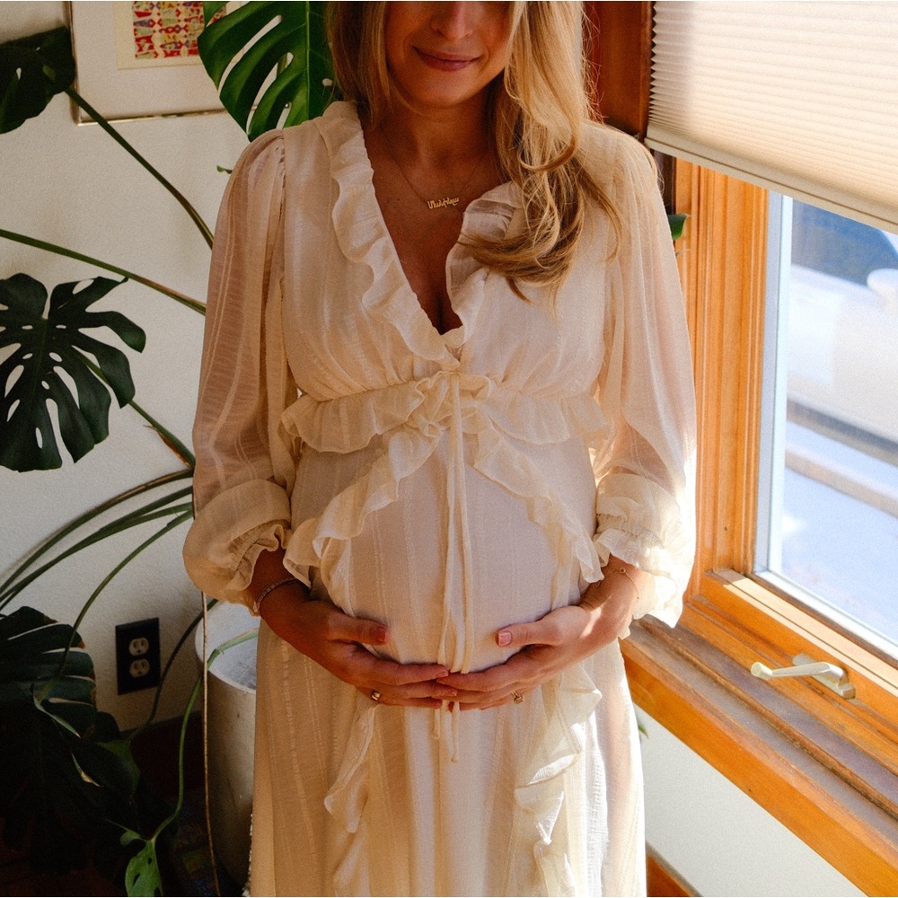 Ivory Ruffle Maxi Dress - Picture 7 of 7